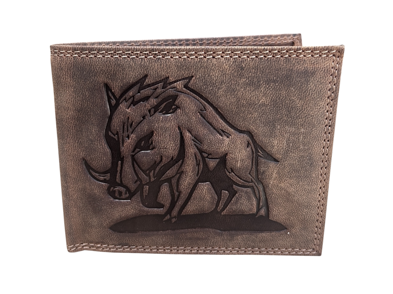 Hunting wallet with wild boar motif - lying