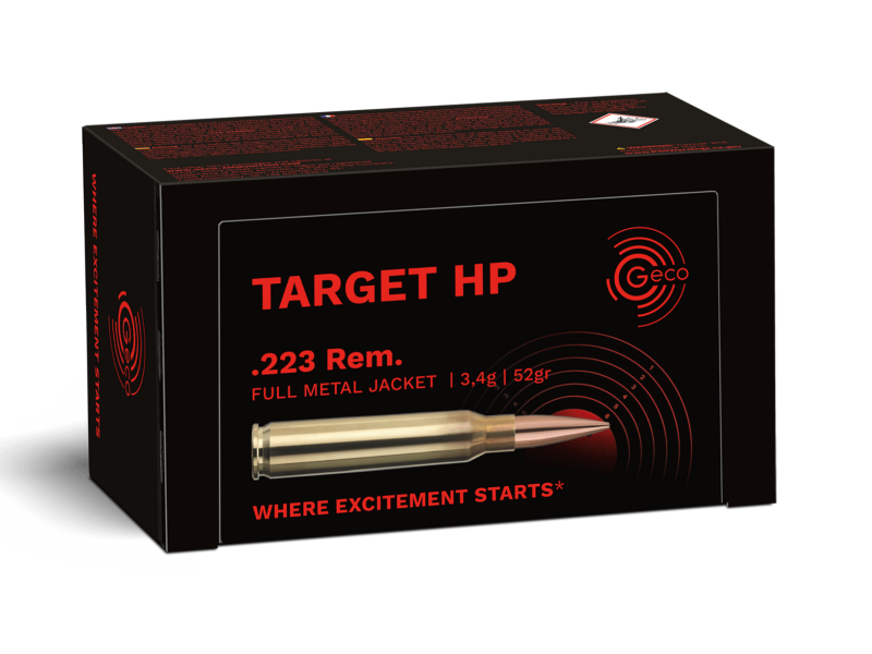 Naboj GECO 223 Rem. Target HP 3,4g/52gr - 50kos