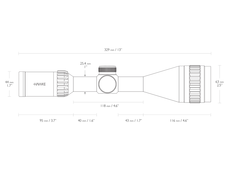 Hawke AIRMAX 4-12x40 AO - AMX Zielfernrohr