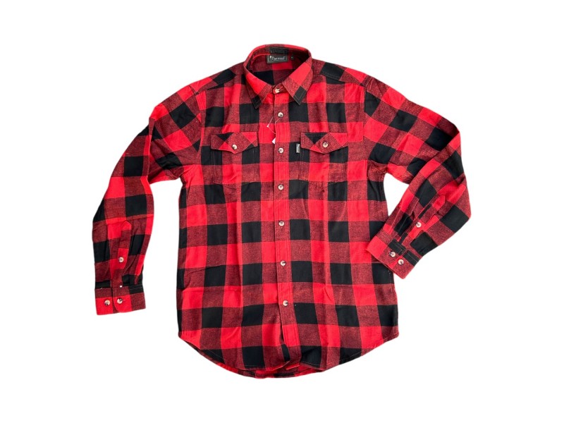 Hemd PINEWOOD Texas rot/grau - langarm