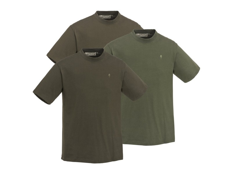 Set aus drei (3) Kurzarm-T-Shirts PINEWOOD 3-pack Outdoor - grün, braun, grün/braun
