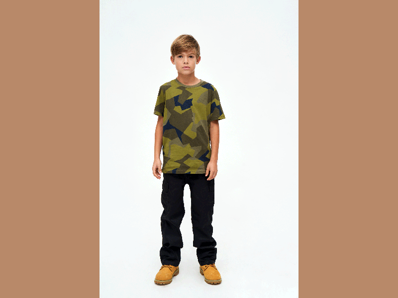 Kinder T-Shirt Kurzarm BRANDIT Swedish Camo