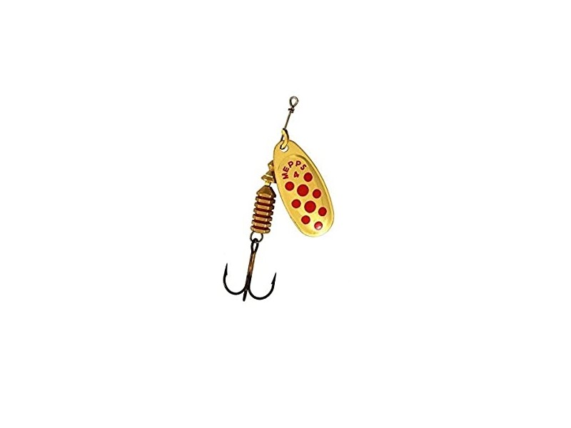 MEPPS comet gold/red spots spinner