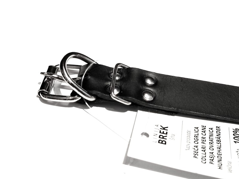 Ovratnica za PSE crna kožna - 45 cm