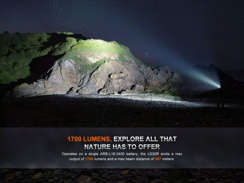 Wiederaufladbare Taschenlampe FENIX LD30R - 1700 Lumen