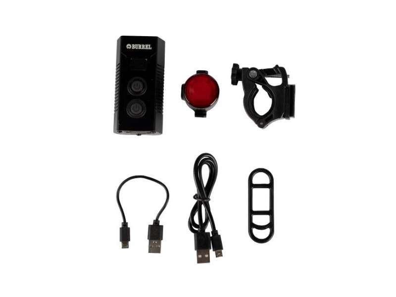 Set di luci da bicicletta ricaricabili BURREL MTB-10 - 1100lm