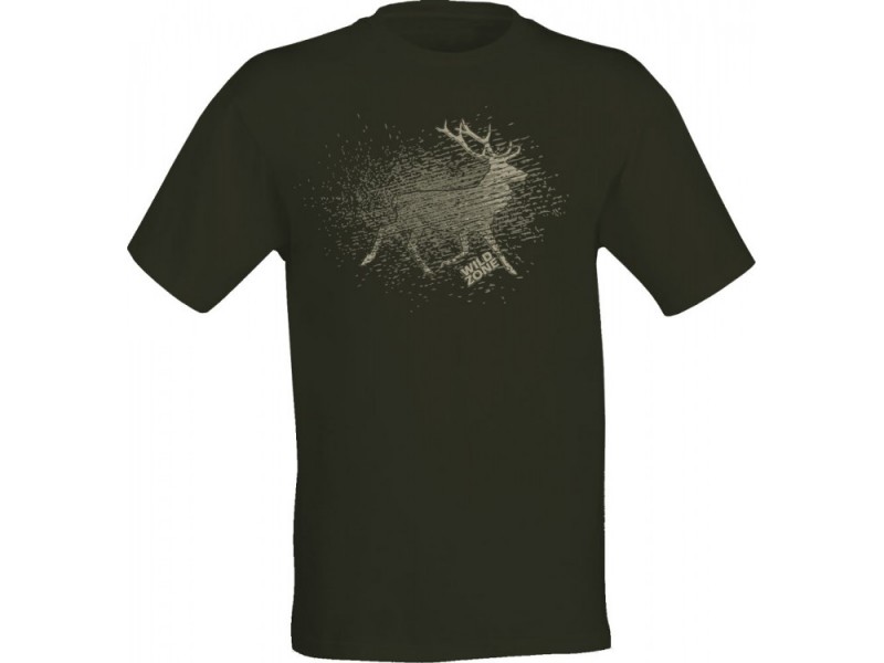 T-Shirt WZ Hirsch Streifen - grün