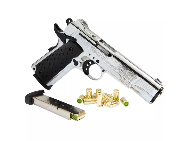 Pistola segnaletica KUZEY 1911 9mm P.A.K - cromo/nero