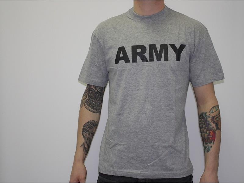 T-Shirt mit Aufschrift ARMY grau