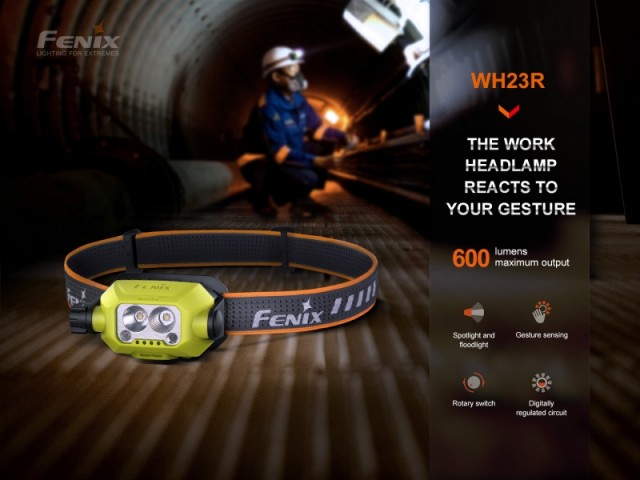 Polnilna naglavna svetilka FENIX WH23R - 600 lm