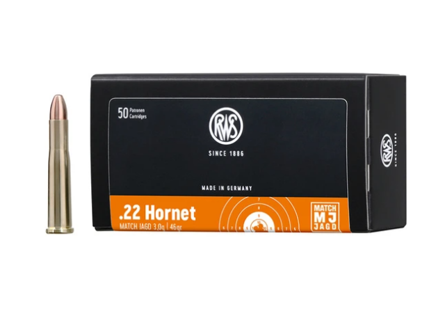 RWS 22 Hornet Match Jagd Cartridge (50 pcs) - 3.0g/46gr