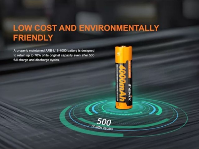 FENIX 18650 4000 MAH BATTERY (rechargeable battery)