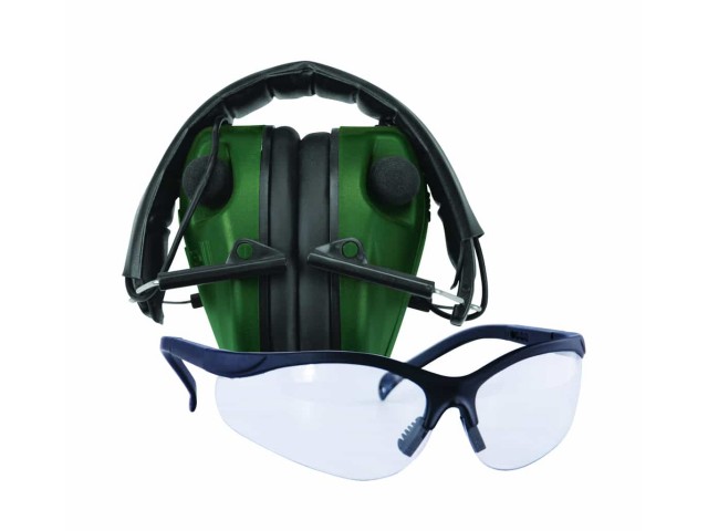 Aktive Gehörschutz CALDWELL E-MAX niedrigprofil + Schutzbrille