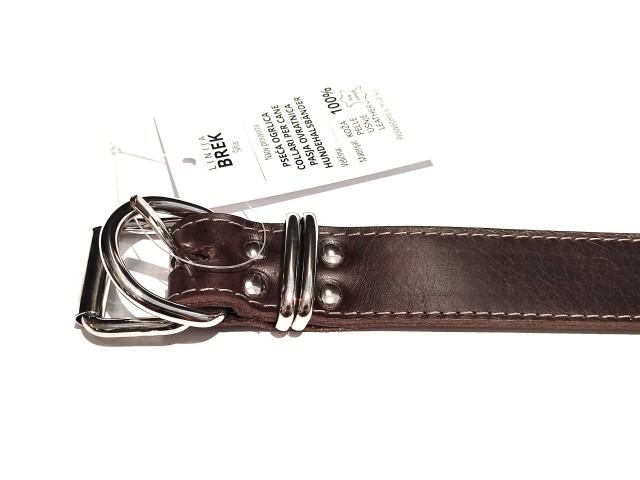 Halsband für Hunde BRAUN aus Leder - 50 cm