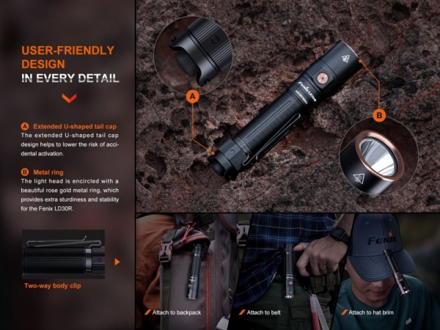 Wiederaufladbare Taschenlampe FENIX LD30R - 1700 Lumen