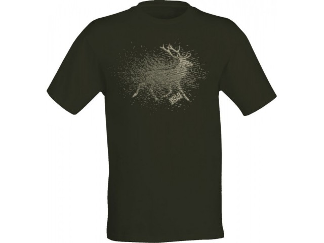 T-Shirt WZ Hirsch Streifen - grün