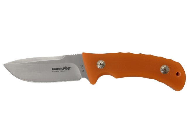 Fixed Knife Black FOX Drop Point Blade - orange