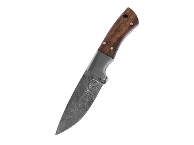 Fixed blade BATTLE MERCHANT Damascus Hardwood