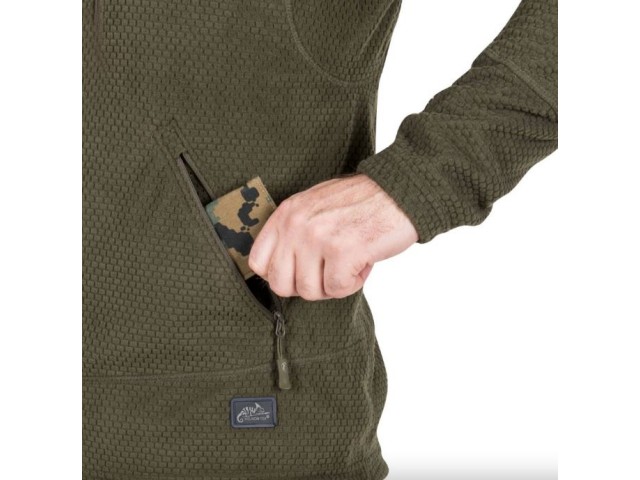 Fleece-Shirt HELIKON Alpha Hoodie ohne Kapuze - schwarz