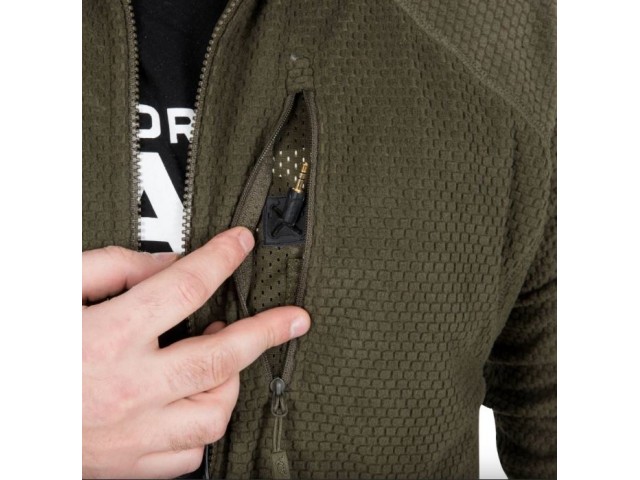 Fleece-Shirt HELIKON Alpha Hoodie ohne Kapuze - schwarz