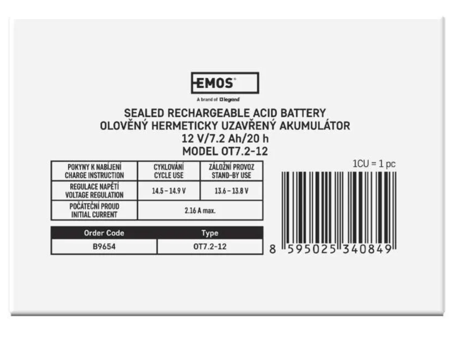 Batteria ricaricabile EMOS SLA 12V 7,2AH