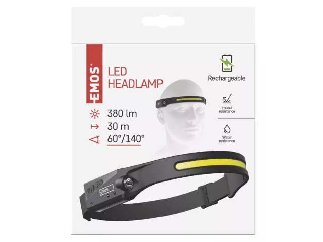 Kopflampe EMOS LED 140° - 380lm/aufladbar