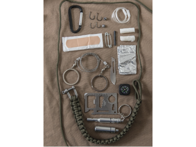 Kit di sopravvivenza in natura PARACORD SURVIVAL KIT - nero