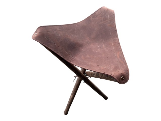 Stol trinožec lesen 50 cm - rjav
