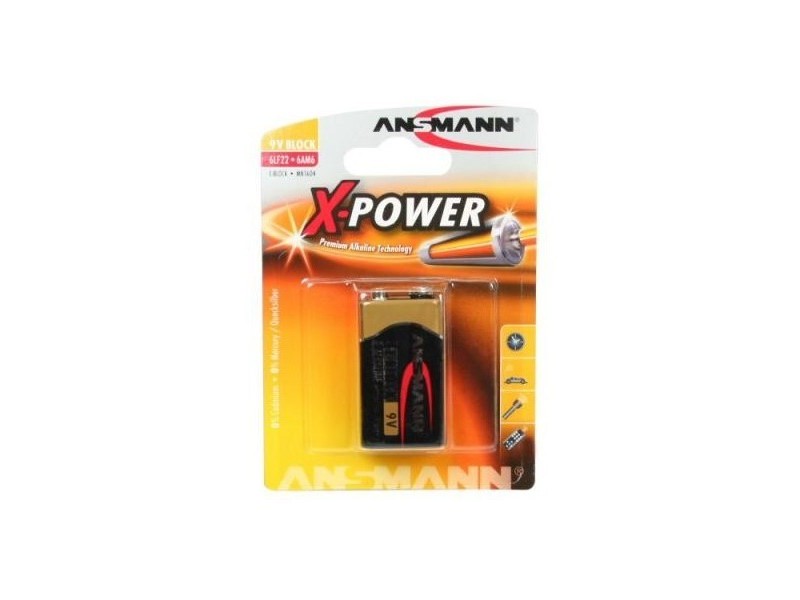 Batterie ANSMANN 9V Block ALKALINE X-POWER 6LR61