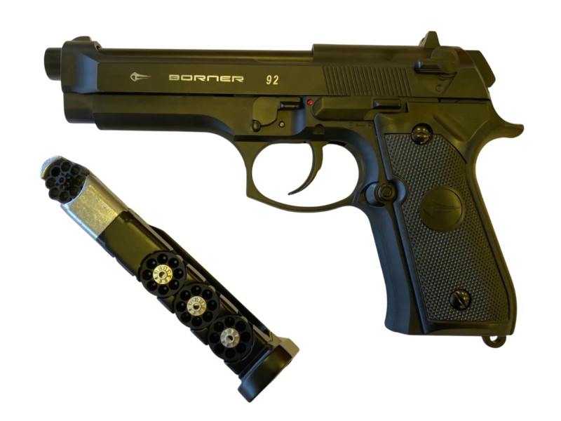 Pistola ad aria BORNER 92 BLOWBACK - 4,5mm BB