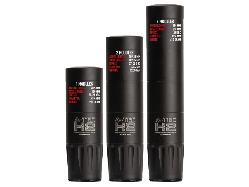 Sound Suppressor A-TEC H2, 33 DBC - .338 cal / 14x1 - (8x57, 8x68, 8.5x55)