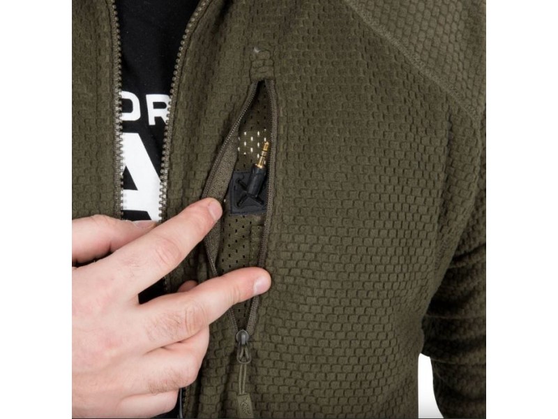 Fleece-Shirt HELIKON Alpha Hoodie ohne Kapuze - schwarz