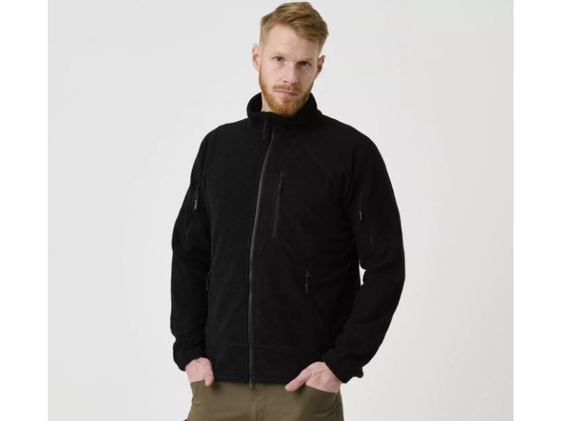 Fleece-Shirt HELIKON Alpha Hoodie ohne Kapuze - schwarz