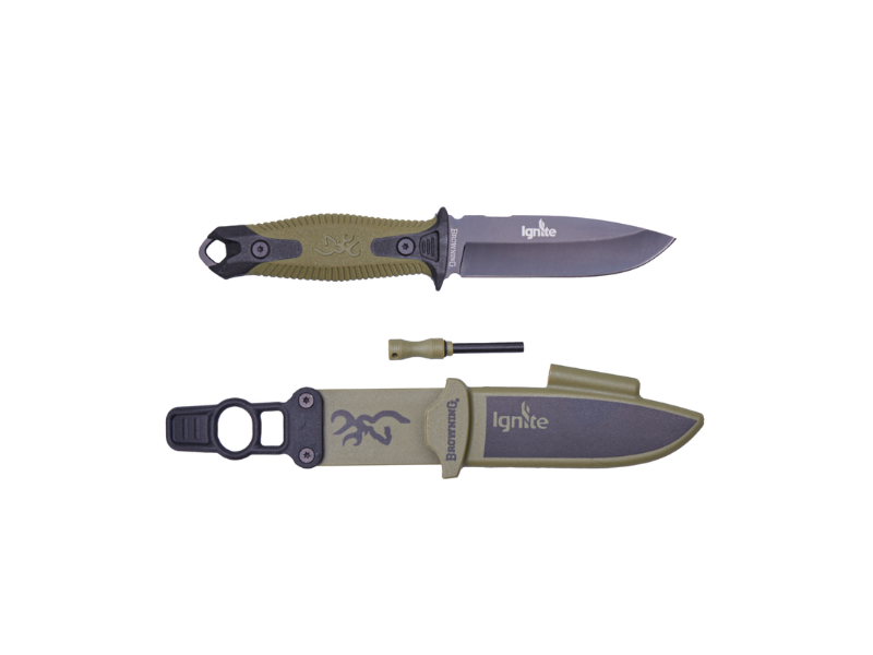 Feststehendes Messer BROWNING IGNITE mit Feuerstein
