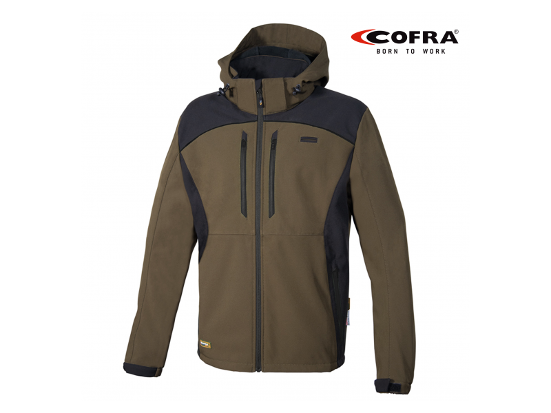 Jacke COFRA Softshell KLARBO - braun/schwarz