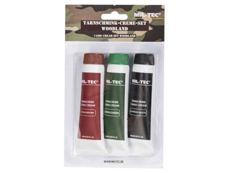 Camouflage-Farben MILTEC WOODLAND CAMO FACE PAINT SET - 3 Farben