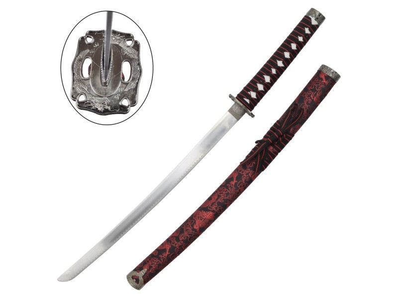 Nava KATANA set WAKIZASHI-TANTO - 3 pezzi su supporto RED