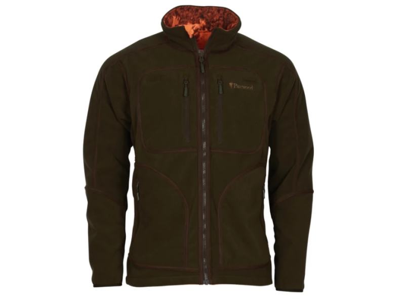 Obrnljiva flis jakna PINEWOOD Furudal Fleece - zelena/oranžna