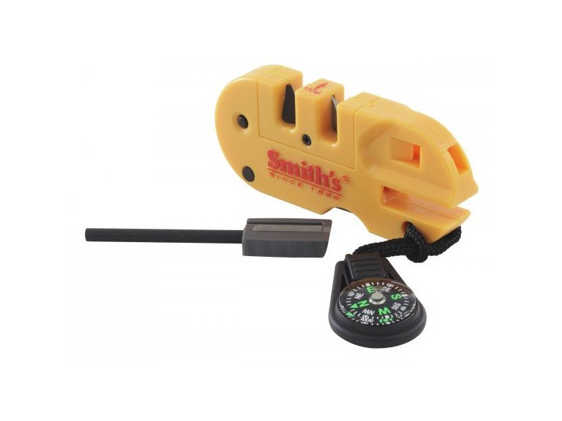 Schärfer für Klingen, Feuerstein, Pfeife, Kompass SMITH'S Pocket Pal X2 Sharpener und Überlebenswerkzeuge