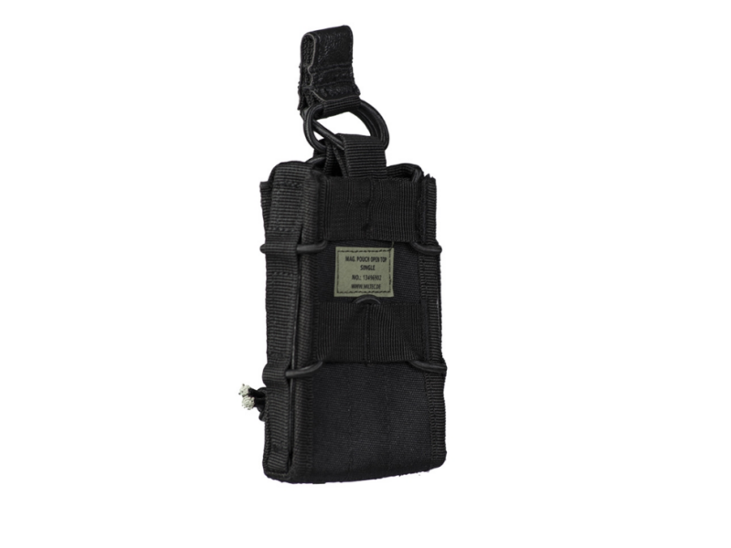 Single open black magazine pouch