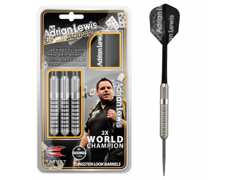 Set of 3 darts TARGET ADRIAN LEWIS silver Jackpot 18 grams