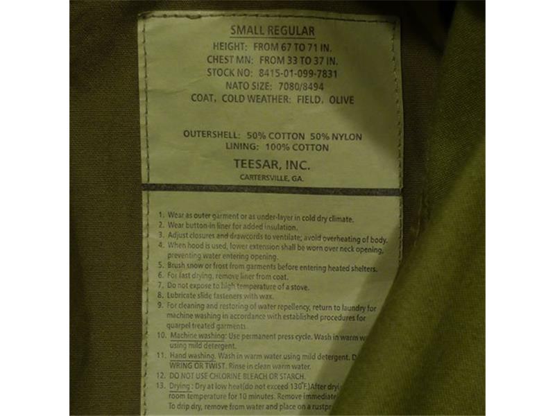 Jacke M-65 Teesar schwarz - letzte Nr. S, 3XL
