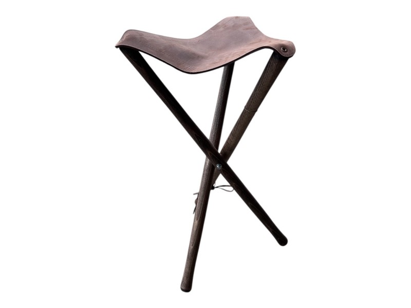 Stol trinožec lesen 50 cm - rjav
