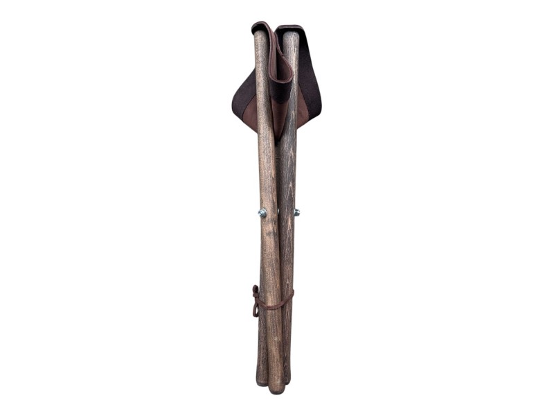 Stol trinožec lesen 50 cm - rjav