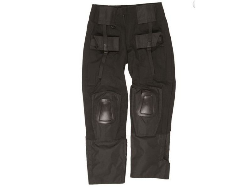 Militärhose schwarz COMBAT 'WARRIOR' mit Knieschützern