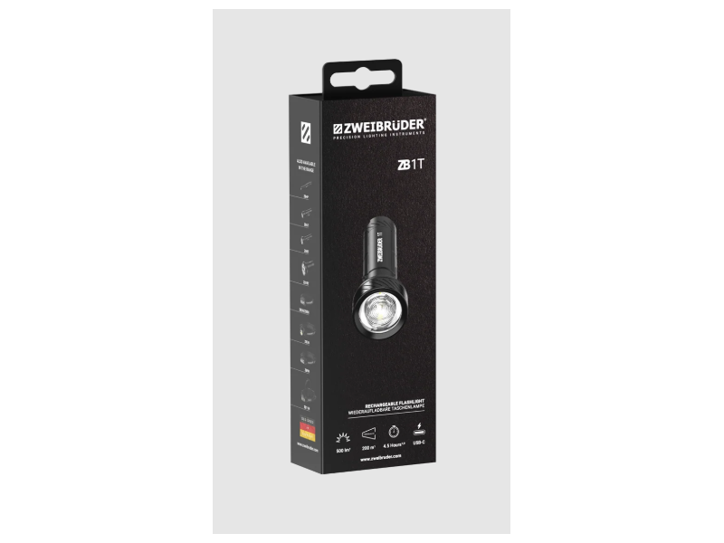 Rechargeable flashlight ZWEI BRUDER ZB1T - 200 lm
